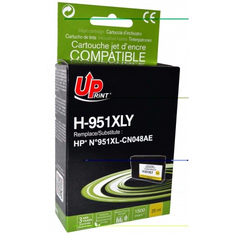 Uprint H-951XLY Jaune Recharge HP 951 XL CN048AE, Cartouche rechargée HP - 1 500 pages