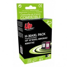 Uprint H-304XL PACK Noir + Couleur PACK 2x HP 304 XL, Cartouches HP rechargées Grande Capacité - 1 x 20ml + 1 x 18ml