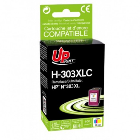 Uprint H-303XLC Couleur Recharge HP 303 XL T6N03AE, Cartouche HP rechargée Grande Capacité - 18ml - 415 pages