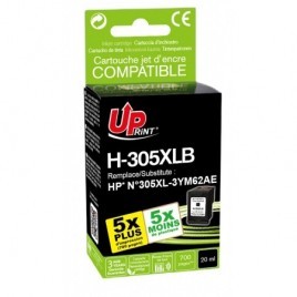 Uprint H-305XLB Noir Recharge HP 305 XL 3YM62AE, Cartouche HP rechargée Grande Capacité - 20ml - 700 pages