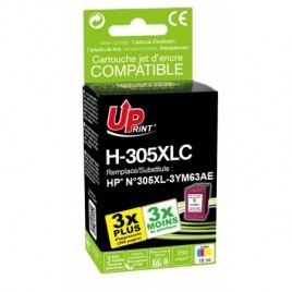 Uprint H-305XLC Couleur Recharge HP 305 XL 3YM63AE, Cartouche HP rechargée Grande Capacité - 18ml - 350 pages