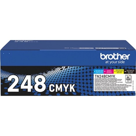 Pack ORIGINAL BROTHER 4x TN-248VAL Noir + Cyan + Magenta + Jaune - 4x 1 000 pages