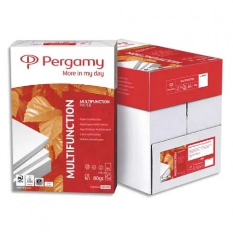 Carton 5x Ramettes de 500 feuilles PERGAMY - papier très Blanc Multifonction A4 80g CIE 161