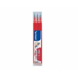 Lot de 3 Recharges Rouge pour Pilot Frixion Ball et Ball Clicker Effaçable - Pointe sphérique M 0,7mm Rollerball