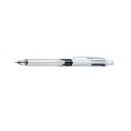 Bic 3 Couleurs + 1 Porte-mine 3+1HB - Design Gris et blanc - Stylo à bille rétractable + Porte-mine