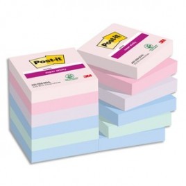 POST-IT® Notes Super Sticky Soulful 47.6 x 47.6 mm. Lot de 12 blocs de 90 F.