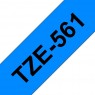 Ruban pour étiquettes plastifié générique Brother TZe561 - Texte noir sur fond bleu - Largeur 36 mm x 8 mètres