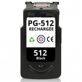 Recharge Canon PG-512BK Noir, Cartouche compatible CANON - 16ml